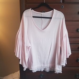 Pink flowy ladies tunic top